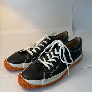 Stylish Black and Orange Men's Sneakers Japanese spingle move